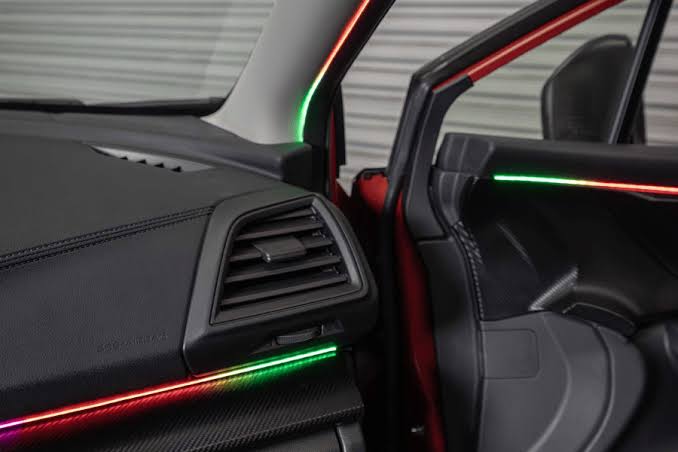 Ambient lighting strips installed